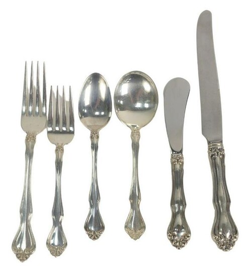 Sixty Piece Westmoreland Sterling Silver Flatware, to i