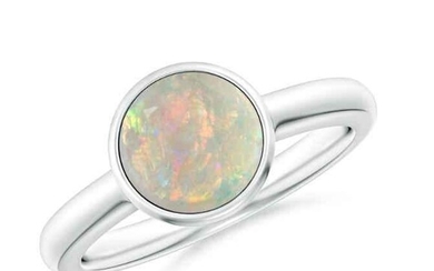 Opal Design 1.15 Ct in 14Kt White Gold Gemstone Ring