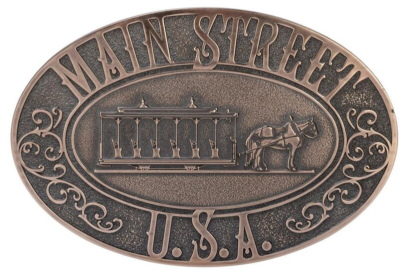 Original Brass Main Street U.S.A. Plaque. Walt Disney