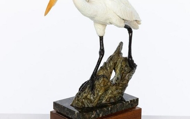 Ott Jones, Patinated Bronze Wading Egret