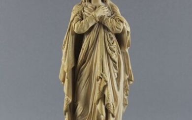 Our Lady - Immaculate Conception - 31cm - pipe clay - Second half 19th century