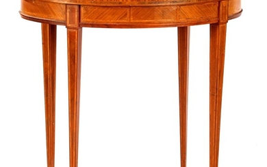 (-), Oval walnut Louis Seize style table with...