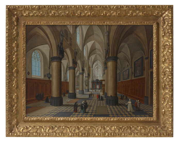 PIETER NEEFS I (ANTWERP C. 1578-1656) An interior of a gothic church