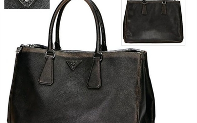 PRADA handbag, model in vintage Look, black processed