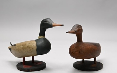 Pair of Carved and Paint-Decorated Mallards