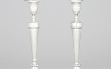 Pair of English Silver Table Candlesticks, Mappin &