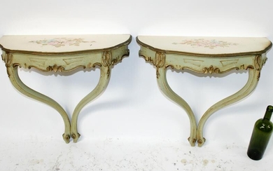 Pair of French Louis XV style wall consoles