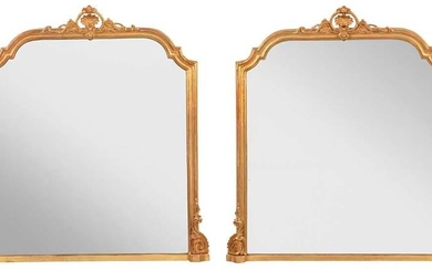Pair of French Victorian Carved and Gilt Mirrors