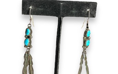 Pair of Southwestern Sterling Silver Dangle Earrings