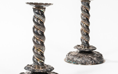 Pair of Victorian Sterling Silver Candleholders
