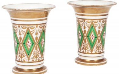 Pair of Worcester Porcelain Beaker Vases
