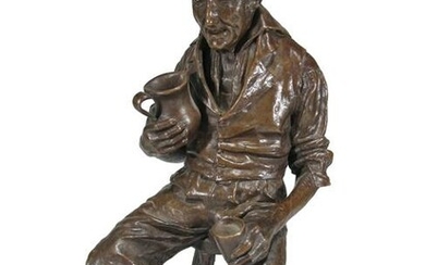 Pasquale FOSCA (1858-1929), Il Bevitore bronze