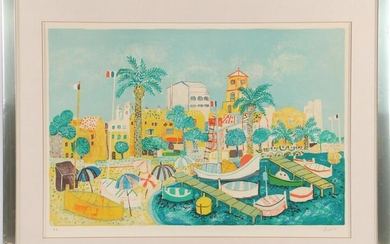 Paul Aizpiri (1919-2016) French seaside resort, color