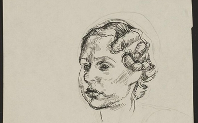 Paul Cadmus Portrait Ink and Graphite on Paper