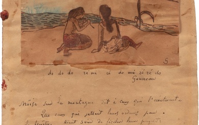Paul Gauguin Moïse sur la montage et Tahitiennes jouant de...