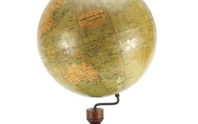 Philips 12inch terrestrial globe raised on a stained