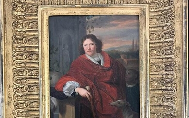 Pierre Mignard Oil on Board of gentleman with a cane
