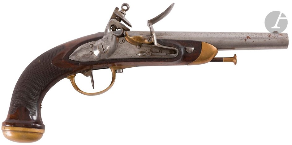 Pistolet à silex d’officier modèle 1816.... - Lot 25 - Ader