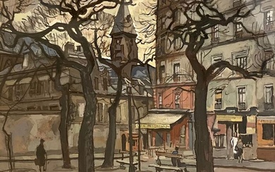 Pol Dom (1885-1978) - Gezicht op Rue Daubenton, Parijs