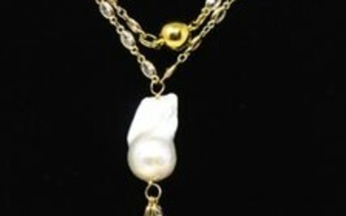 Pool of Light Necklace w Cultured Baroque Pearls