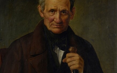 Gaetano Forte (Salerno, 1790 - Napoli, 1871), Portrait of a gentleman with cane