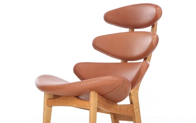 Poul M. Volther for Erik Jørgensen. 'Corona Classic', armchair in oak / cognac-coloured leather, model EJ-5