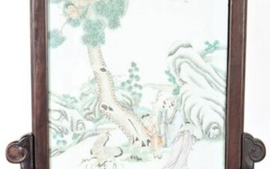 Qing Dynasty Porcelain Tile, Signed Fu Chen