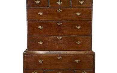 Queen Anne beech chest-on-stand first half 18th century H:...