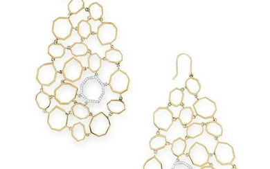 RON HAMI, A PAIR OF DIAMOND PENDENT EARRINGS each of