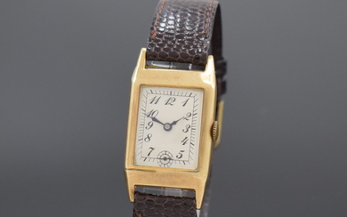 ROTARY rectangular 9k yellow gold wristwatch, Switzerland / England around...