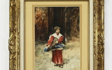 Rafael Senet (Spanish) W/c of an altar boy, 19th c.
