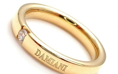 Rare! Authentic Damiani 18k Yellow Gold Single Diamond