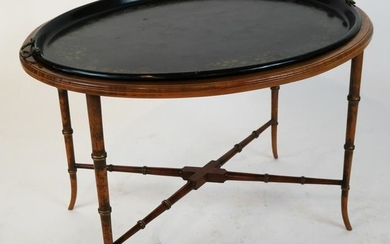 Regency-Style Faux Bamboo Tray Table
