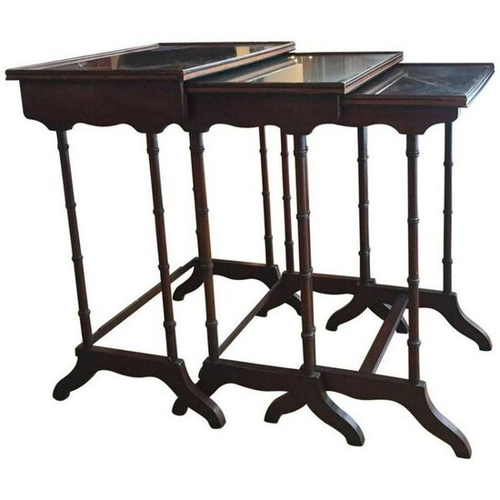 Regency Style Inlaid Rosewood Nesting Tables