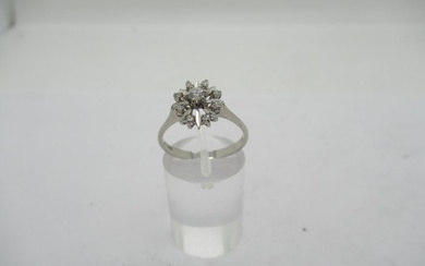 Ring - 18 kt. White gold - 0.13 tw. Diamond (Natural) - Diamond