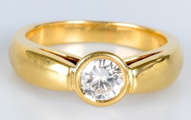 Ring - Yellow gold - 0.53ct. Round Diamond
