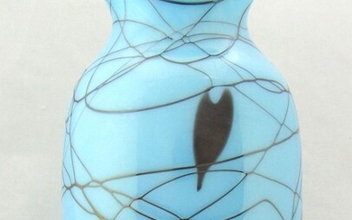 Robert Barber glass vase for Fenton