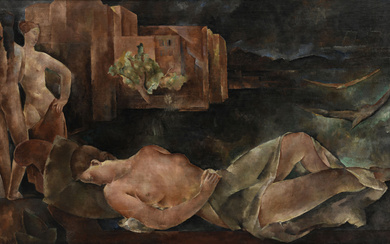 Rodolphe Théophile Bosshard (1889-1960), "Grand nu allongé", c.1925, huile sur toile, signée, 114x198 cm Répertorié par l'Association R