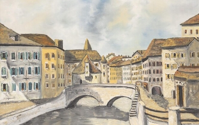 Roger Delapierre (né en 1935) "Canal d'Annecy"