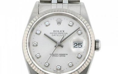 Rolex ROLEX Datejust 16234G silver dial used watch men's