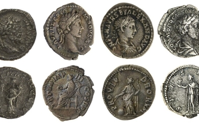 Roman Imperial. Quartet of Denarii: Commodus (2), Septimius Severus, Severus Alexander. Rvs. Li...