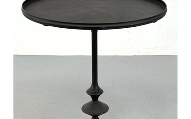 Round Metal Side Table Stand. Giacometti style Sculptural Base. Light