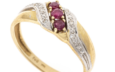 Ruby diamond ring GG 585/000 w