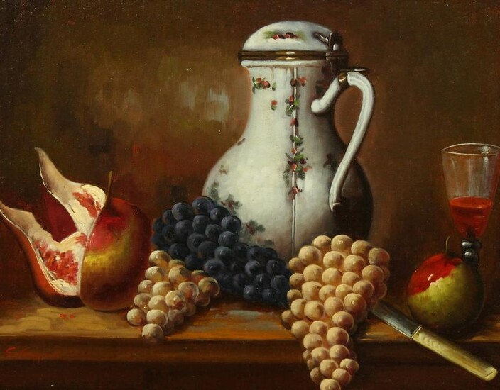 S. Eggers (20th Century), A still life of fruit and a