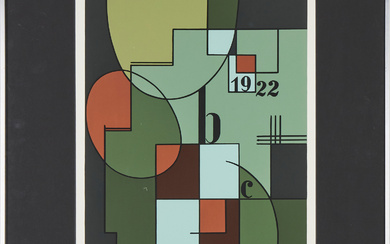 SANDOR BORTNYIK (1893-1976, UNG). Composition, "Abc 1922", colour silkscreen, signed, 48/130.