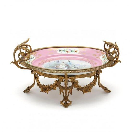 SÃ¨vres Style Ormolu Mounted Porcelain Dish