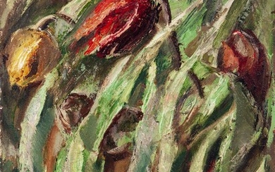 SERGEY PETROVICH FILIPPOV (Moscou, Russie, 1936 - 2016)."Tulipes", 1994.Huile sur toile.Signée et justifiée au dos.Dimensions...