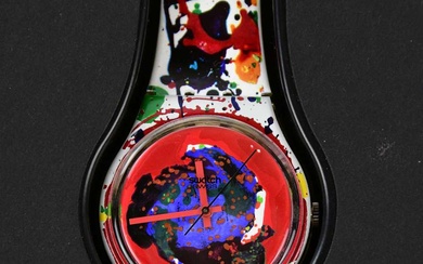 SWATCH; an unused limited edition watch, signed by artist Sam...