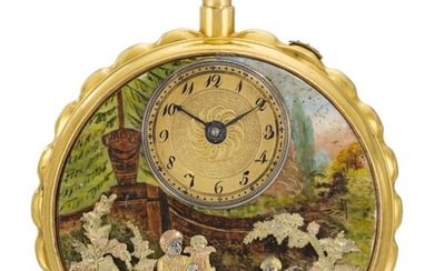 SWISS | A GOLD AND ENAMEL QUARTER REPEATING MUSICAL AUTOMATON WATCH FOR THE CHINESE MARKET CIRCA 1800