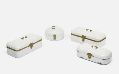 Selected by John Dickinson, four lidded boxes